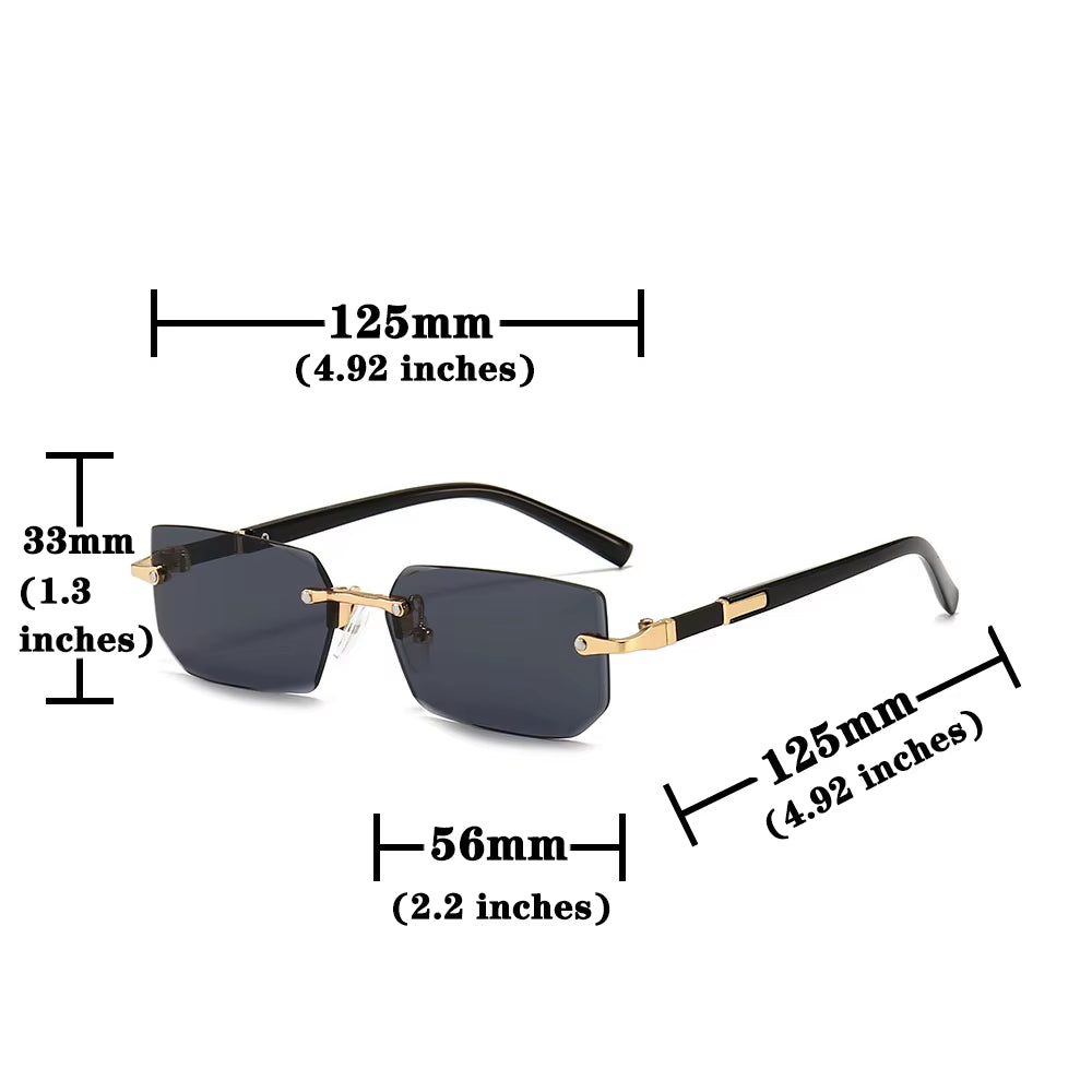 Sunglasses that is rimless, for both men and women