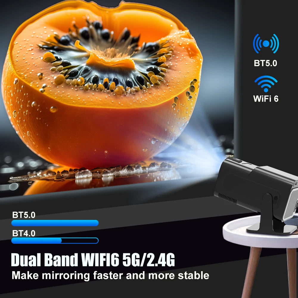 Android 11 Projector 390ANSI HY320  4K Native 1080P Dual Wifi6 BT5.0 Cinema Outdoor Portable Projetor Upgrated HY300