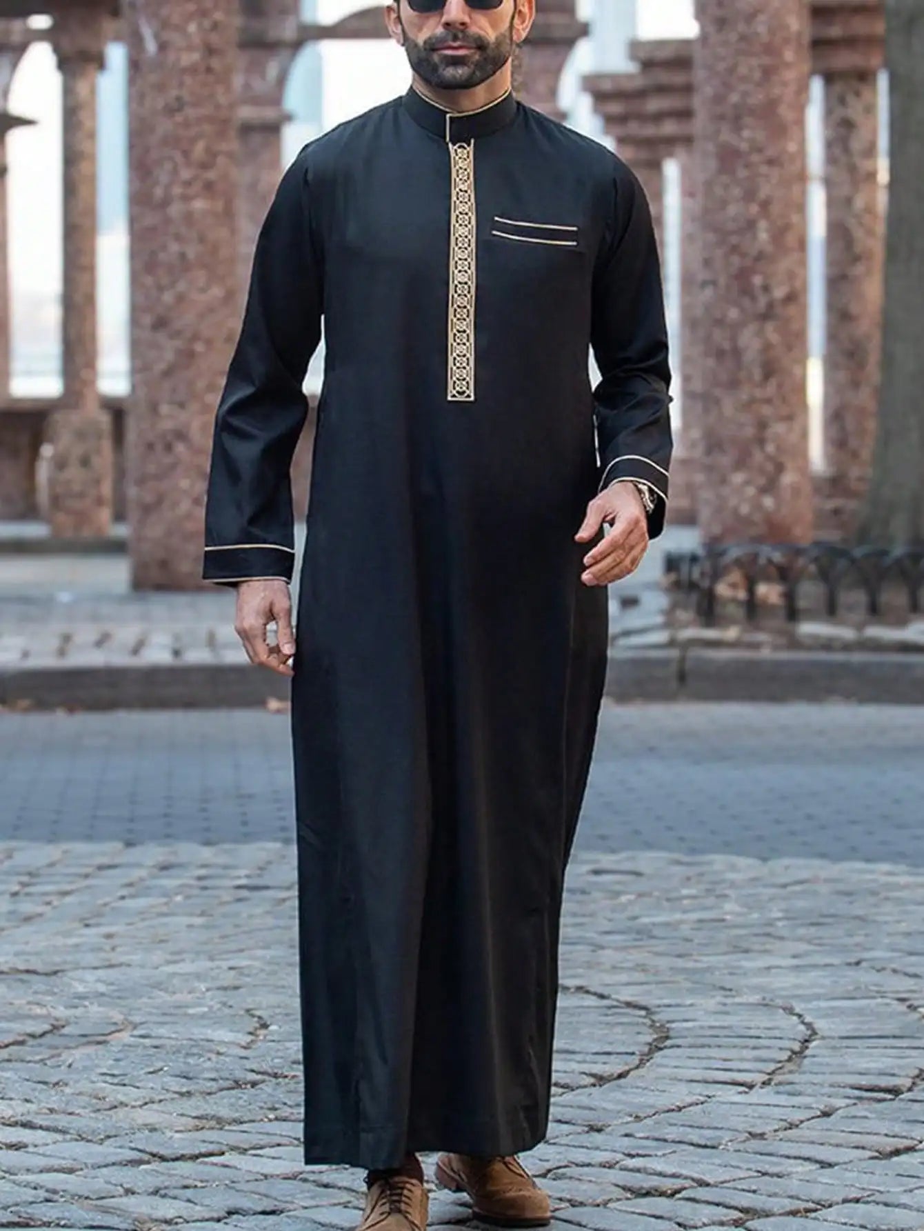 Robe (thowb) embroidered with beautiful stylish art Eid Mubarak! for ramadan, eid and beyond! 