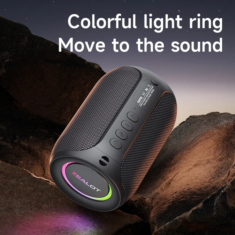 Bluetooth Speaker, Bass Wireless, LED Light, Outdoor Speakers, Subwoofer, Waterproof Sound Box Support