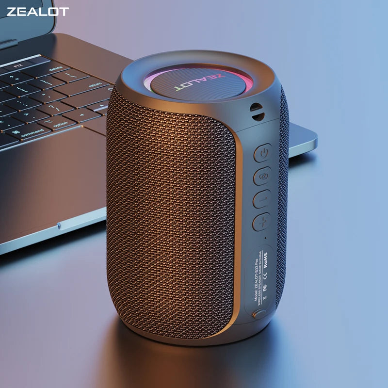 Bluetooth Speaker, Bass Wireless, LED Light, Outdoor Speakers, Subwoofer, Waterproof Sound Box Support