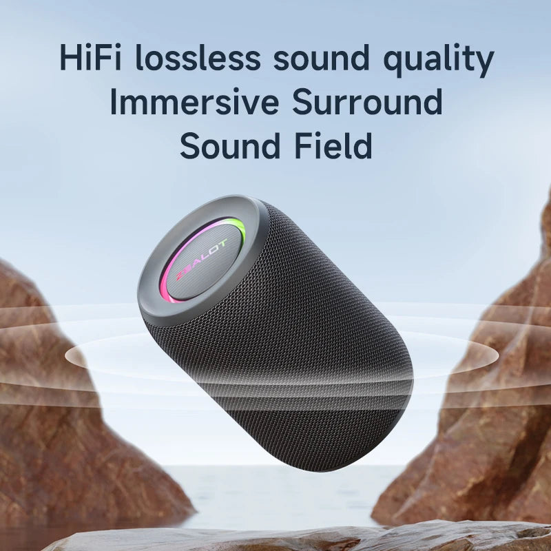 Bluetooth Speaker, Bass Wireless, LED Light, Outdoor Speakers, Subwoofer, Waterproof Sound Box Support
