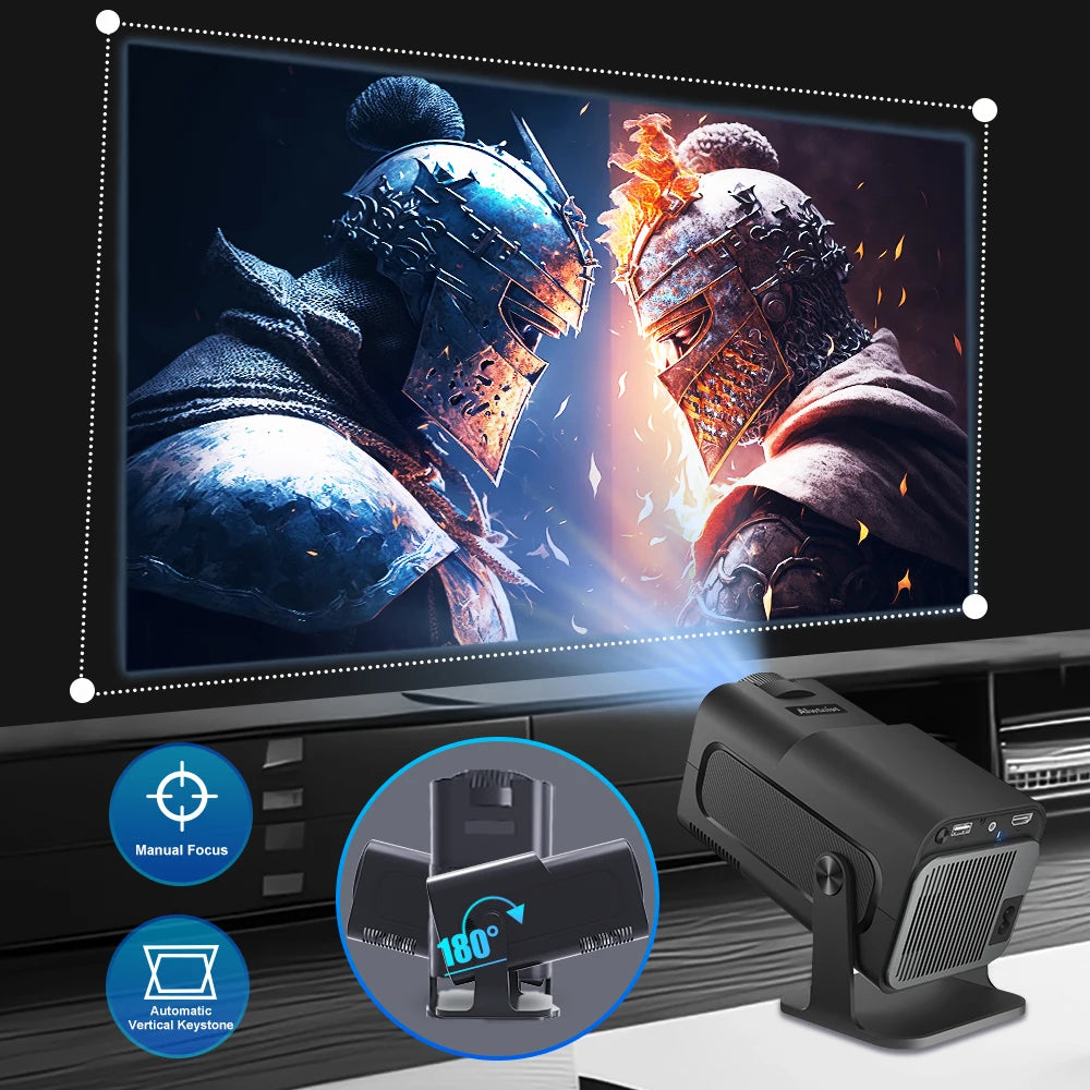Android 11 Projector 390ANSI HY320  4K Native 1080P Dual Wifi6 BT5.0 Cinema Outdoor Portable Projetor Upgrated HY300