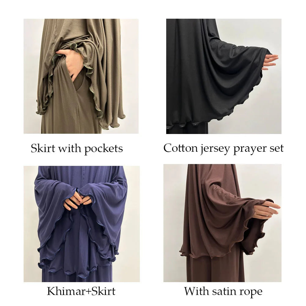 Khimar, 2 piece jilbaab, for prayer, made of cotton 